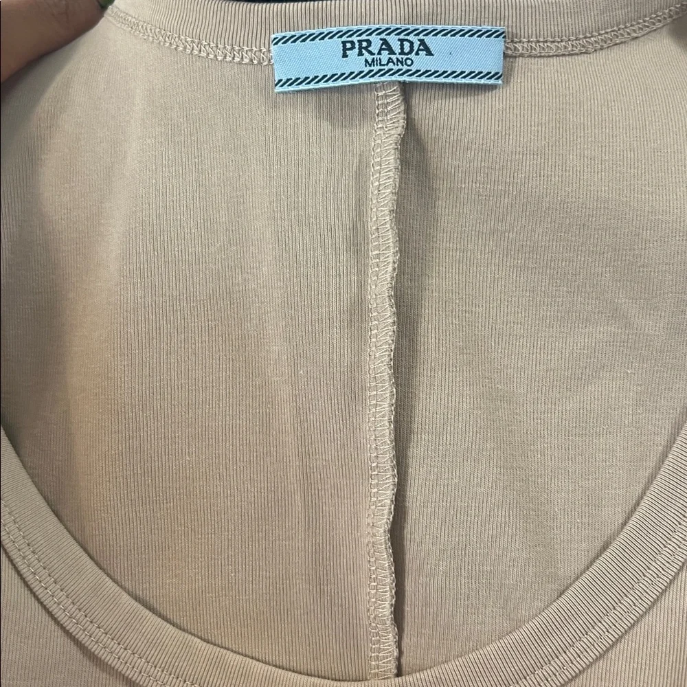 Prada Knit Ribbed Triangle Logo Dress - Picture 10 of 13